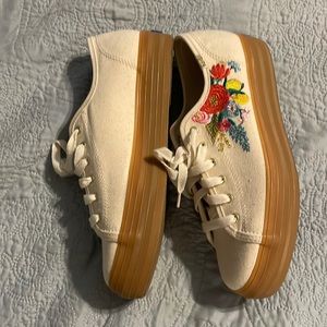 Keds platform sneakers with floral embroidery